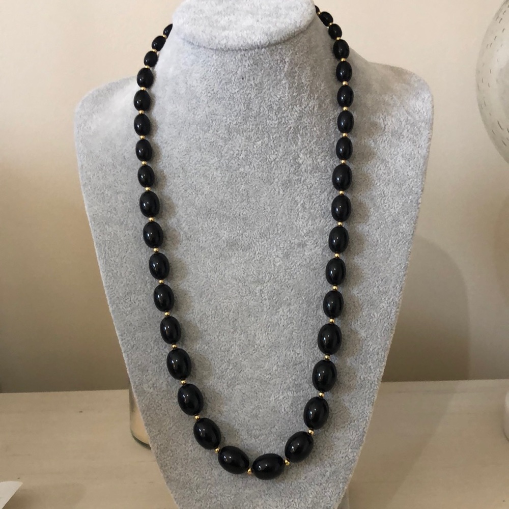 Monet black and gold beaded necklace